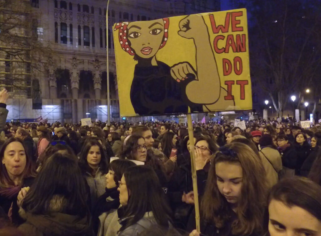 Frauenstreik in Spanien, März 2018, Plakat: We can do it