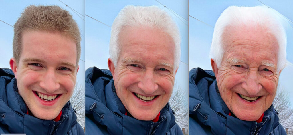 Protagonist Moritz (19), mit KI gealtert